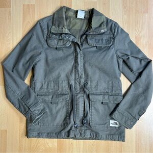 The North Face Utility Flannel Lined Cargo Chore Jacket Olive Green SM‎